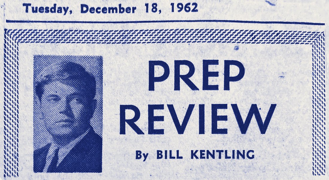 Prep Review sports column by Bill Kentling in the Wichita Eagle-Beacon, December 18, 1962
