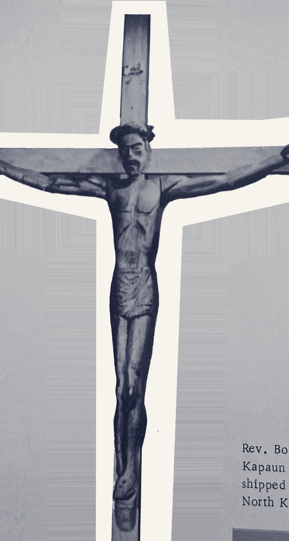 Hand-carved wooden crucifix made in a North Korean prison camp in memory of Father Emil Kapaun